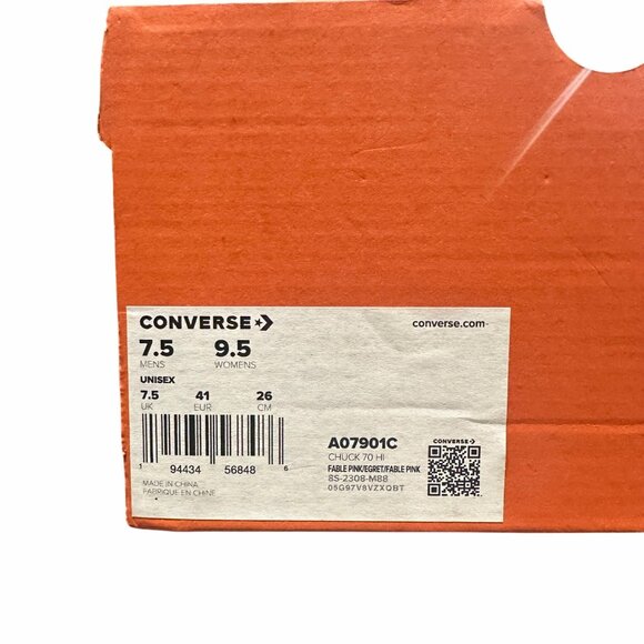 ❤️Converse Chuck 70 Hi Suede Pebble Sz 9.5 Women's Shoes Sneakers Pink A07901C❤️ - Picture 11 of 11